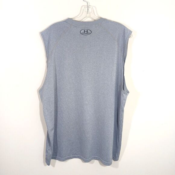 Under Armour Men's UA Sleeveless Tank Top Loose Muscle Shirt Medium M Grey - Picture 4 of 6